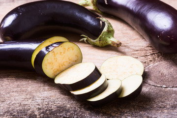 Healthy and delicious purple eggplants