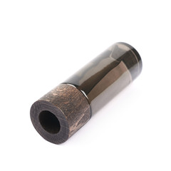 Black glass bottle vial isolated