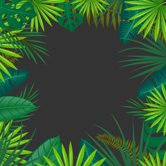 Fototapeta na wymiar Vector Illustration of an Abstract Background with Tropical Leaves