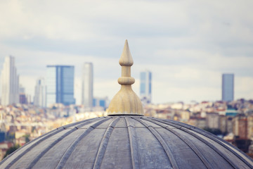 Istanbul view with domes and buildings