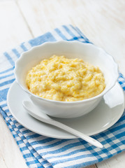 Dietary breakfast with corn porridge