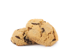 Chocolate chip cookie isolated