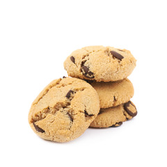 Chocolate chip cookie isolated