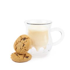 Chocolate chip cookie isolated