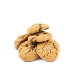 Chocolate chip cookie isolated