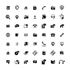 Set of 49 Universal Icons. Business, internet, web design.