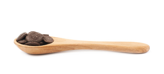 Spoon filled with chocolate chips