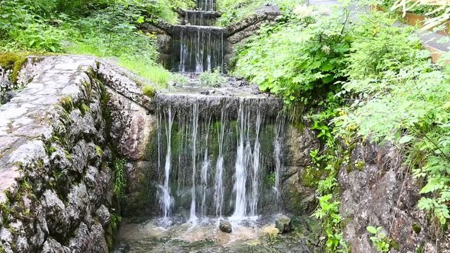 Rapids on Partnach River under Partnachklamm is a scenic location and nature attraction in Germany near Garmisch Paterkirchen.