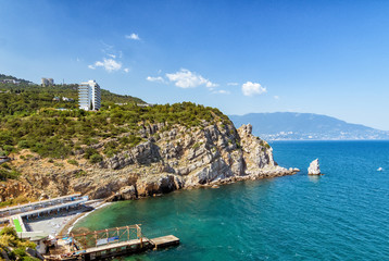 Naklejka premium бухта замка Ласточкино гнездо, полуостров Крым, Черное море,