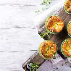 Savory cheddar cheese and leek mini quiches