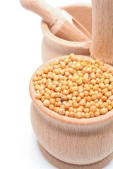 mustard seeds isolated on white background