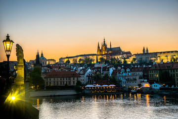 Fototapeta na wymiar Prague Castle at Sunset - Czech Republic