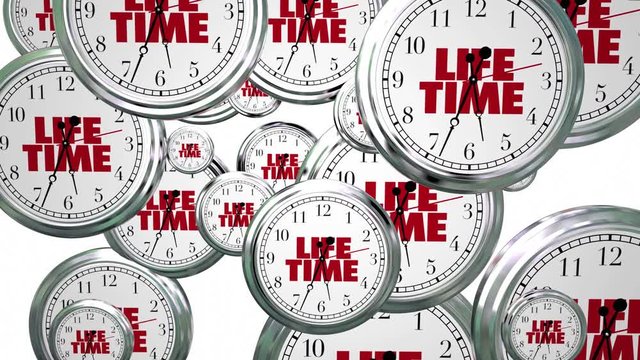 Lifetime Span Live Expectancy Clocks Flying 3d Animation