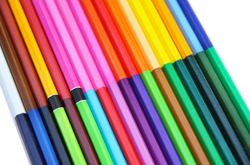 Fototapeta premium Colored pencils on white background