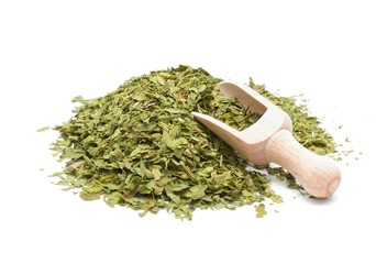 Dried lovage isolated on white background