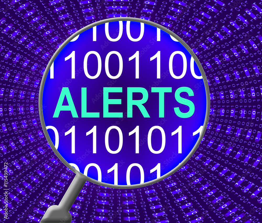 Poster internet alerts shows web site and alarm