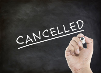 CANCELLED - business concept with hand writing
