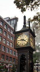 Fototapeta na wymiar Steam Clock at Gastown Vancouver BC Canada