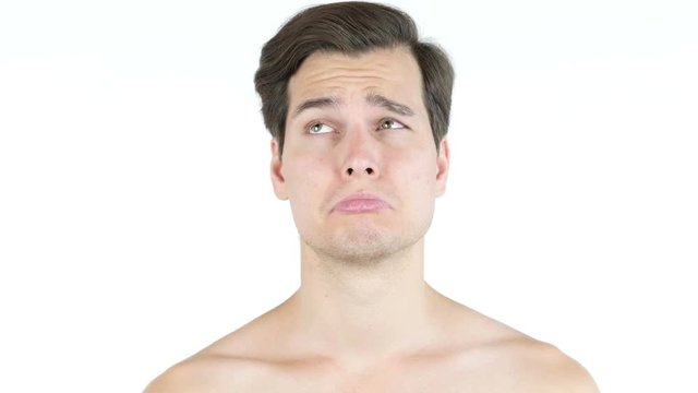 Portrait of a man with sad expression