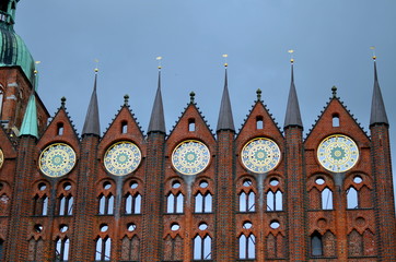 part of large catherdral in stralsund, germany