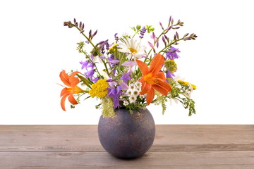 Summer bouquet card with copy space. 