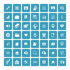 Set of 49 Universal Icons. Business, internet, web design.