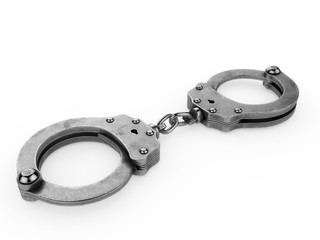 Handcuffs Isolated on White - 3D Illustration