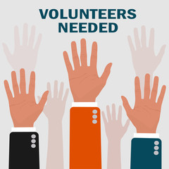 volunteers needed concepts, vector illustration