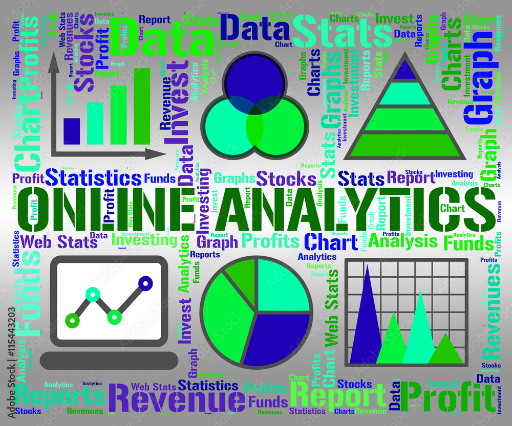 Poster online analytics shows web site and chart