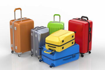 colorful luggages