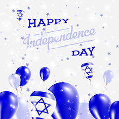 Fototapeta na wymiar Israel Independence Day Patriotic Design. Balloons in National Colors of the Country. Happy Independence Day Vector Greeting Card.