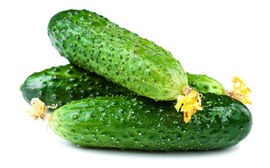 ..Fresh Cucumber isolated on white background.
