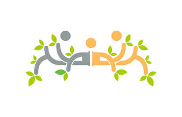 Fototapeta na wymiar people tree vector logo