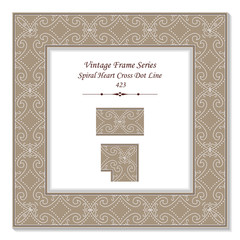 Vintage 3D frame 423 Spiral Heart Cross Dot Line
