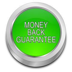 Money back Guarantee button - 3D illustration