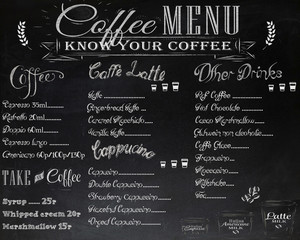 Coffee shop menu - obrazy, fototapety, plakaty