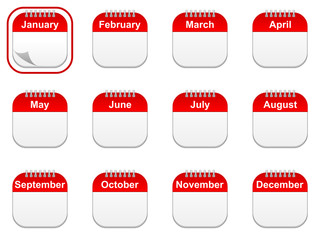 january with 12 month calendar