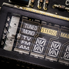 Vintage analog display of a radio screen device