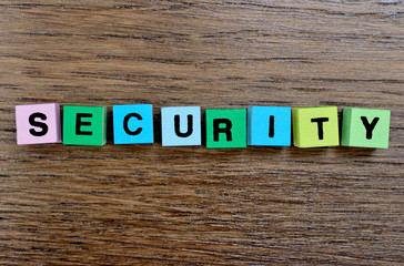 Fototapeta premium The word Security on table