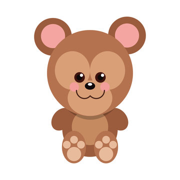 Cute baby bear cartoon isolated vector illustration
