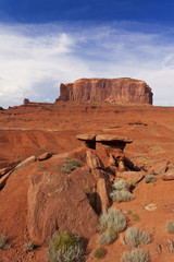 Huge rock formation in Monument Valley national park, USA 