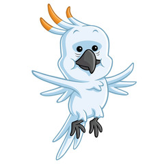 Cockatoo Cartoon Mascot Illustration Vector