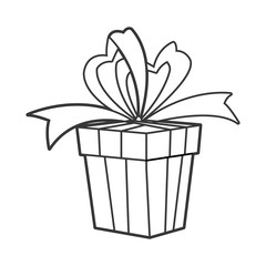 Gift with bow icon isolated vector illustration