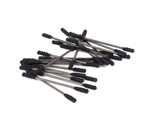 Cotton sticks,cotton wool,black-color on white background.