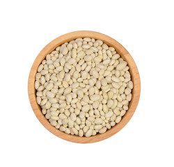  Top view small white beans, haricot, white pea, white kidney or