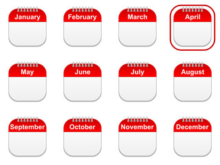 april with 12 month calendar