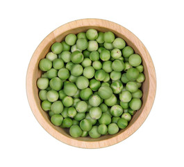 Top view turkey berry in wood bowl isolated in white background