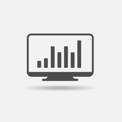 Analytics icon. Outline style. Vector illustration.