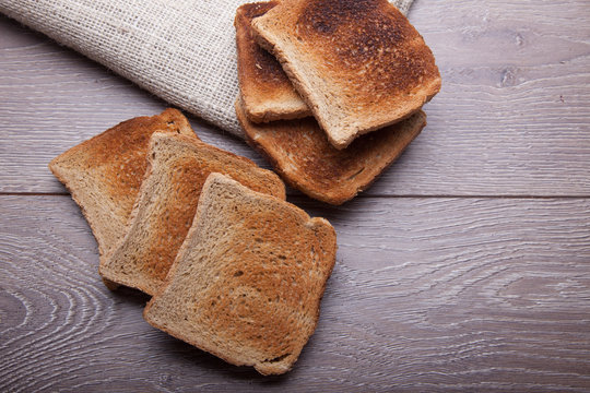 bread on wooden table