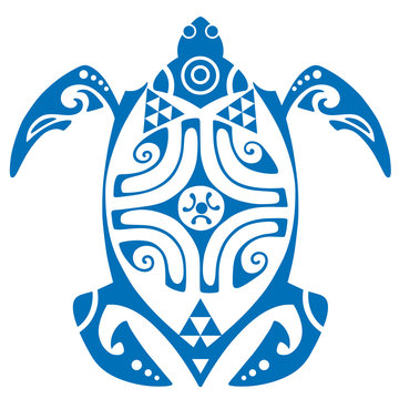 Maui Turtle Tattoo Motif Vector